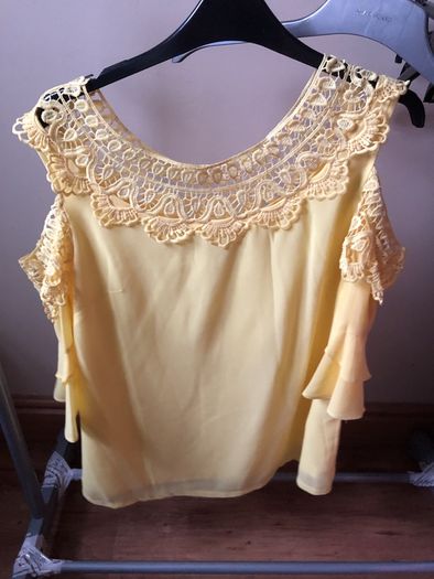 Yellow Cold shoulder Top BNWT