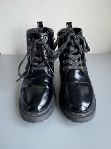 Little Diva Black Patent Ankle Boots UK 13, EU 32