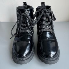 Little Diva Black Patent Ankle Boots UK 13, EU 32