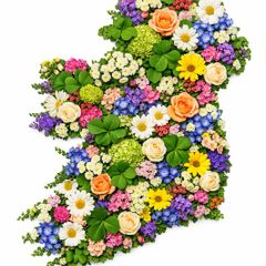 Floral Ireland Art Print. High Quality Glossy Finish
