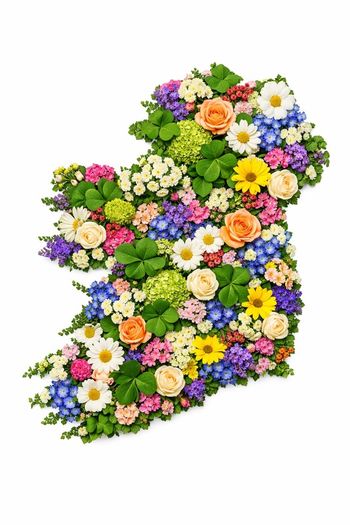 Floral Ireland Art Print. High Quality Glossy Finish