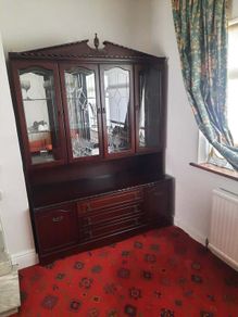 Antique mahogany glass cabinet