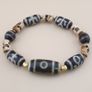 Vintage 2 Eyes Himalayan Tibetan & Unique Pattern Agate Beads Bracelet Image 9