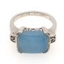 925 Vintage Sterling Silver & Blue Chalcedony Ring Image 3