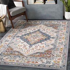 Vintage - Chic Area Rugs Living Room, Dining Room, Bedroom - Traditional , Oriental Boho Rug Style and Soft Medium Pile for Easy Care - Large 157x213 cm (FREE POSTAGE)