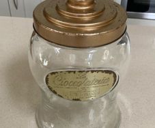 Biscuits Chocolate Glass Jar Perugina Italy 70's