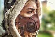 Postapocalyptic Genuine Brown Leather Face Mask