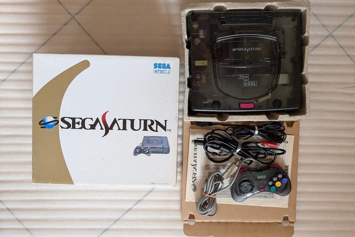 Boxed Sega Saturn 'This is Cool' Skeleton Clear Console - HST-3220 - Japan Import