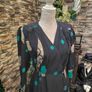 vintage 70s 80s Black print wrap dress Image 2