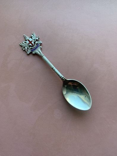 Sterling Silver London Souvenir Spoon Two Dragons and Red Cross