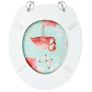 WC Toilet Seats with Lid 2 pcs MDF Flamingo Design Image 4
