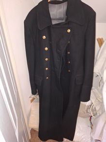 Naval officers Greatcoat Black Wool