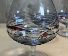 6 x Helios Brandy Glasses - Stain Glass - Hand Blown - Artland