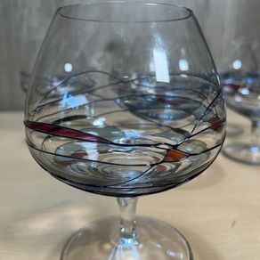 6 x Helios Brandy Glasses - Stain Glass - Hand Blown - Artland
