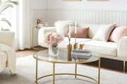 Living Room Coffee Table Living Room Glass AER Frame Round Coffee Table Gold