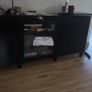 Cabinet/TV unit - Black tempered glass Image 6