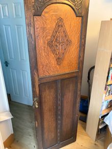 Vintage Carved Oak Hall Wardrobe