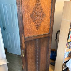 Vintage Carved Oak Hall Wardrobe