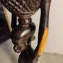 African Wood Sculpture of Woman pregnant Carrying Basket on her Head. East African Art Statue. Traditional Hand-Carved Figurine Image 7