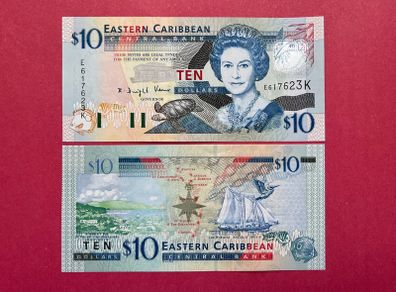 East Caribbean States 10Dollars  2004  ( K ) St Kitts  ( Uncirculated )