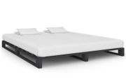 Pallet Bed Frame Grey Solid Pine Wood 160x200 cm