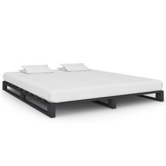 Pallet Bed Frame Grey Solid Pine Wood 6FT Super King