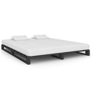 Pallet Bed Frame Grey Solid Pine Wood 6FT Super King