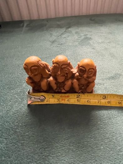 Small Vintage Three Wise Monkeys Resin Figurine