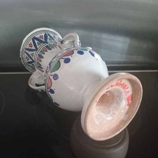 Vintage Portugese Crafted Artisan Hand Painted Vase