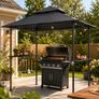 8 x 5 ft BBQ Gazebo Double-Tier Roof  2 Side Shelves  8 Tool Hooks Image 2