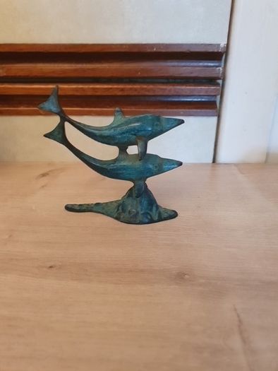 Vintage Couple of Dolphins Statue