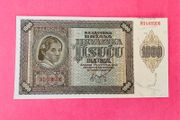 Croatia  1000 Kuna  1941 Pick 4 Scarce .  Watermark - Tuning Fork Pattern  Unc