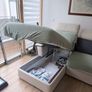 L-shape sofa bed with covers (due to damage leather) Image 5