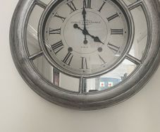 Beautiful Grey large clock with glass decor