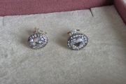 Pandora Silver and white crystal earrings very good condition