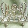 Antique Sterling Silver Handcrafted Square Container With Leaf Applique (glass Slightly Chipped) Image 5