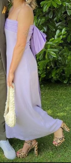 zara lilac bow midi dress