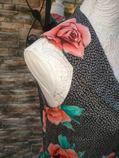 Vintage 80s 90s sleeveless button down dress uk12 14 postage included