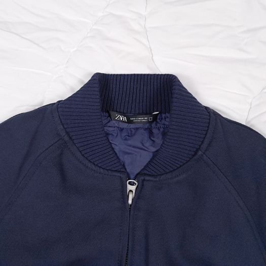 Zara Navy Blue Bomber Jacket Mens Padded Lined Size M