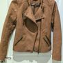 ONLY faux leather biker jacket camel brown size 36 worn few times Image 6