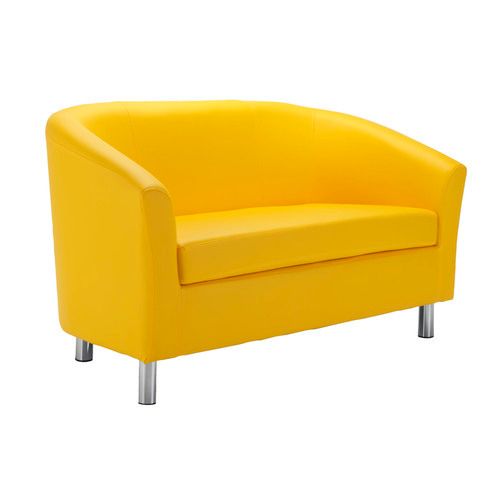 Tub Waiting room / Reception 2 seater sofa metal feet - Faux Leather