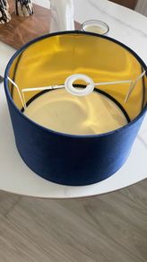 Navy Velvet Lampshade