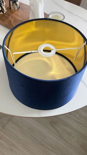 Navy Velvet Lampshade