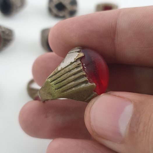 Old World Antique Mixed Brass Artisan Lot of 15 Rings