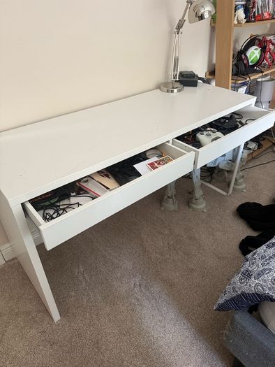 White ikea desk
