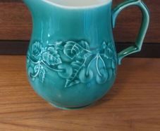 Lovely Vintage Retro Extremely Rare 70's Jade Green Milk Jug Made by Celtic Kilrush in the Fabulous and Rare Irish Earl Pattern featuring a Cherry and Foliage Motif