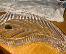 Vintage Waterford crystal leaf shaped dish