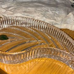 Vintage Waterford crystal leaf shaped dish