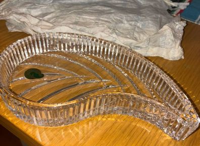 Vintage Waterford crystal leaf shaped dish