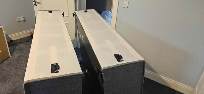 5ft King Size Divan Bed Base  Grey Fabric (Practically New)